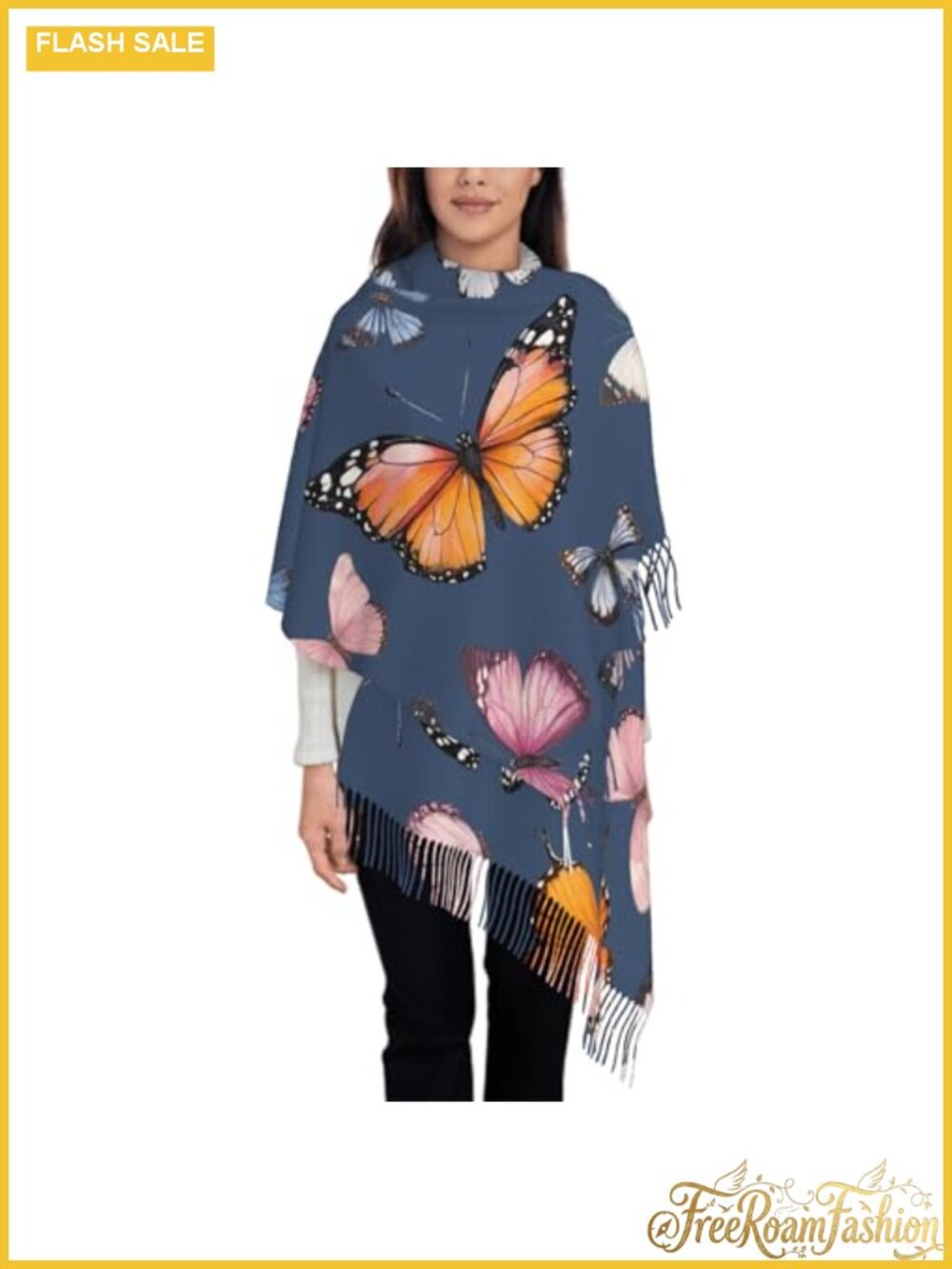 Oversized Faux Cashmere Dog Print Scarf with Tassels